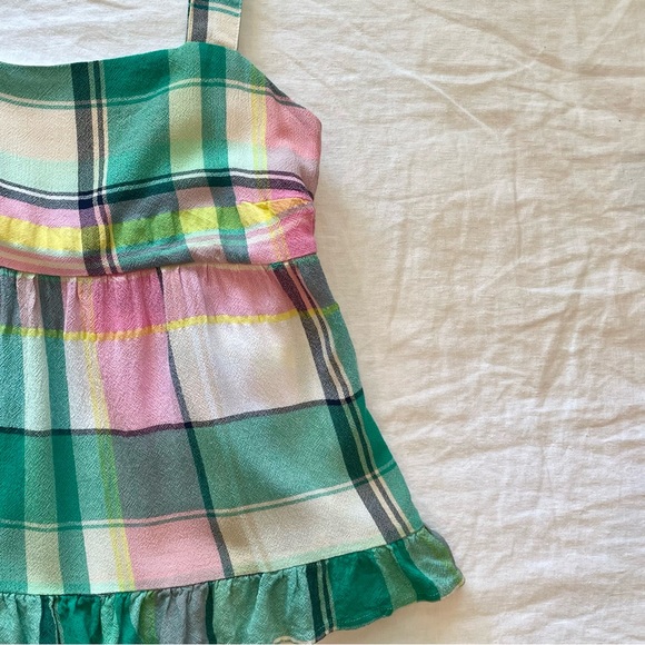 LOFT Plaid Tie Back Peplum Cami | Size 00 Petite - Picture 3 of 6